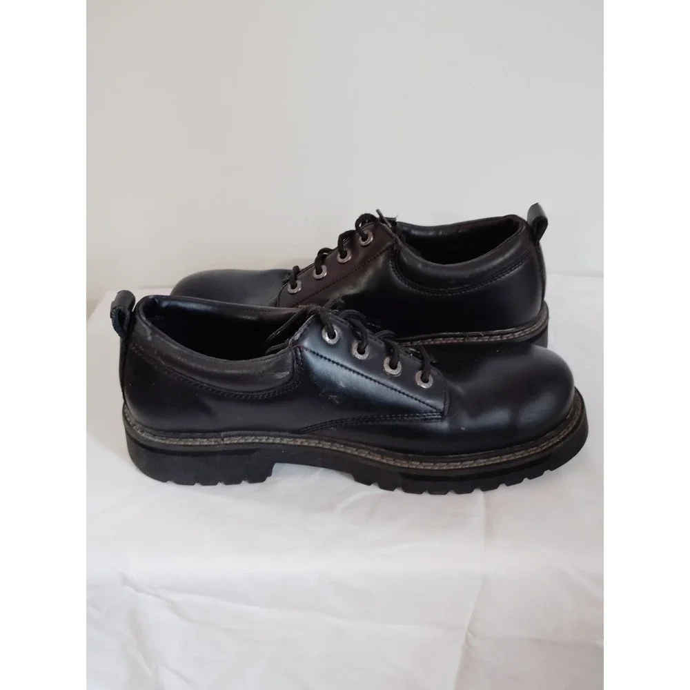 Skechers Work Cankton Slip Resist Steel Toe Shoes Black 60097 Low Top Men 11.5